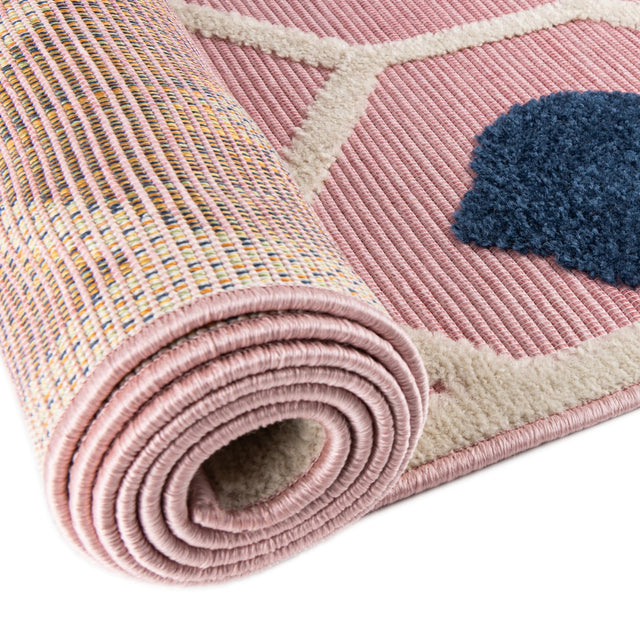 Pink 3' 3 x 3' 3 Aruba Outdoor Round Area Rug Weather Resistant for Patio, Deck, Terrace, Balcony, Porch for Sale at Rug Engine