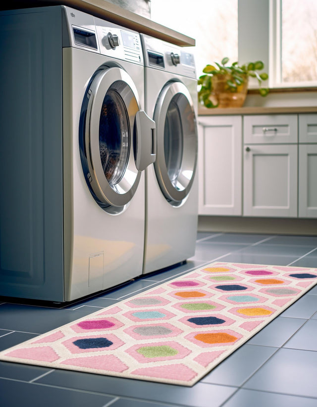 Pink 2' x 8' Aruba Outdoor Runner Area Rug Weather Resistant for Patio, Deck, Terrace, Balcony, Porch for Sale at Rug Engine