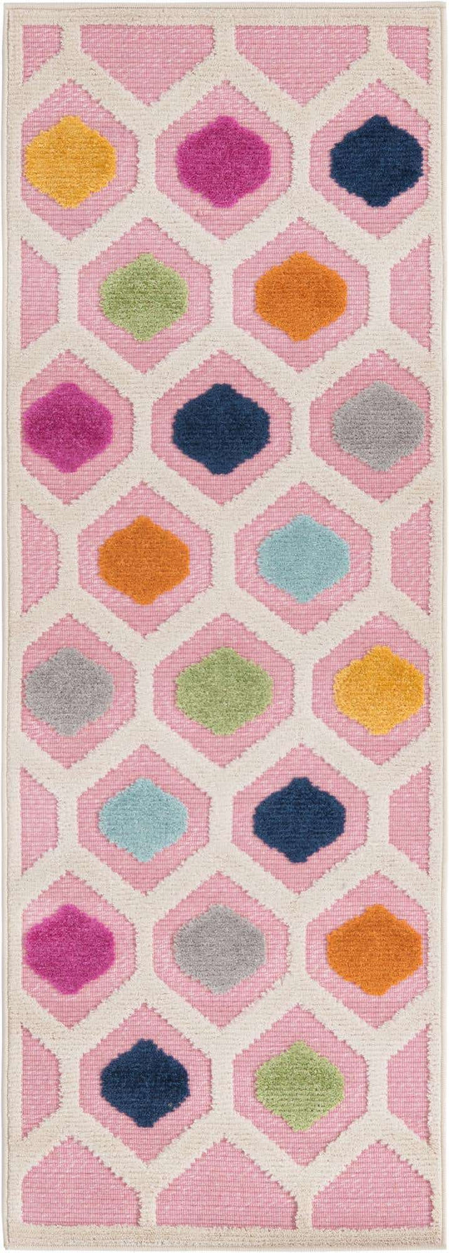 Pink 2' x 6' Aruba Outdoor Runner Area Rug Weather Resistant for Patio, Deck, Terrace, Balcony, Porch for Sale at Rug Engine