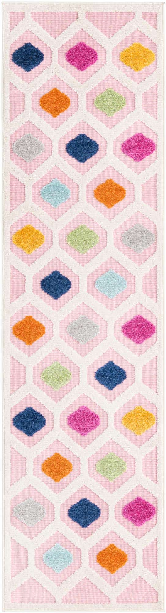 Pink 2' x 8' Aruba Outdoor Runner Area Rug Weather Resistant for Patio, Deck, Terrace, Balcony, Porch for Sale at Rug Engine
