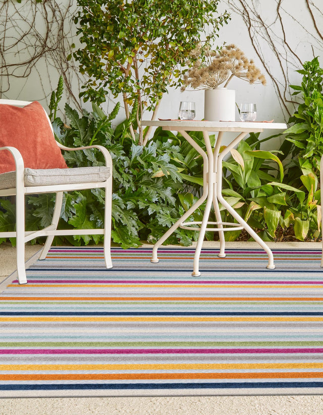 Gray 5' 3 x 8' Aruba Outdoor Rectangle Area Rug Weather Resistant for Patio, Deck, Terrace, Balcony, Porch for Sale at Rug Engine