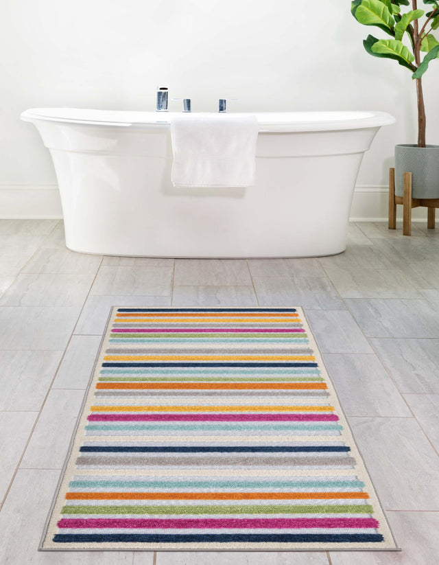 Gray 2' x 8' Aruba Outdoor Runner Area Rug Weather Resistant for Patio, Deck, Terrace, Balcony, Porch for Sale at Rug Engine