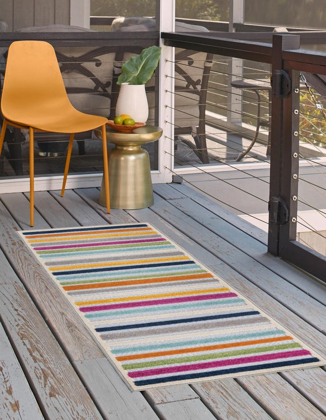 Gray 2' x 8' Aruba Outdoor Runner Area Rug Weather Resistant for Patio, Deck, Terrace, Balcony, Porch for Sale at Rug Engine