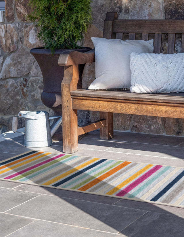 Gray 2' x 8' Aruba Outdoor Runner Area Rug Weather Resistant for Patio, Deck, Terrace, Balcony, Porch for Sale at Rug Engine