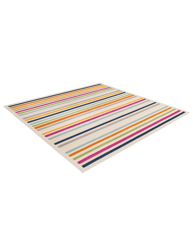 Beige 7' 10 x 7' 10 Aruba Outdoor Square Area Rug Weather Resistant for Patio, Deck, Terrace, Balcony, Porch for Sale at Rug Engine
