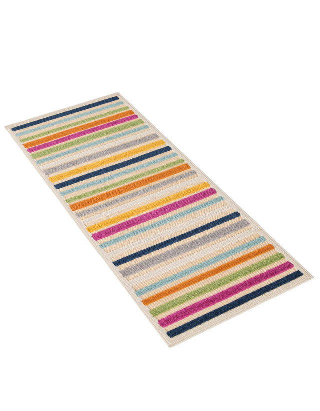 Beige 2' x 6' Aruba Outdoor Runner Area Rug Weather Resistant for Patio, Deck, Terrace, Balcony, Porch for Sale at Rug Engine