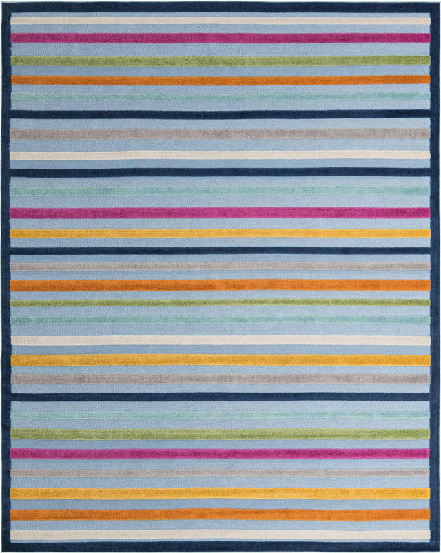 Blue 9' x 12' Aruba Outdoor Rectangle Area Rug Weather Resistant for Patio, Deck, Terrace, Balcony, Porch for Sale at Rug Engine