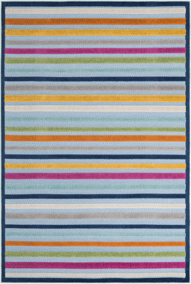 Blue 5' 3 x 8' Aruba Outdoor Rectangle Area Rug Weather Resistant for Patio, Deck, Terrace, Balcony, Porch for Sale at Rug Engine