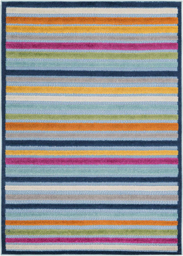 Blue 4' x 6' Aruba Outdoor Rectangle Area Rug Weather Resistant for Patio, Deck, Terrace, Balcony, Porch for Sale at Rug Engine