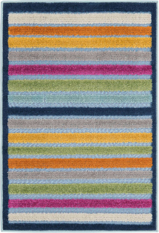 Blue 2' x 3' Aruba Outdoor Rectangle Area Rug Weather Resistant for Patio, Deck, Terrace, Balcony, Porch for Sale at Rug Engine
