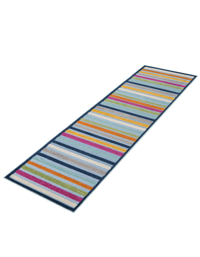 Blue 2' x 8' Aruba Outdoor Runner Area Rug Weather Resistant for Patio, Deck, Terrace, Balcony, Porch for Sale at Rug Engine