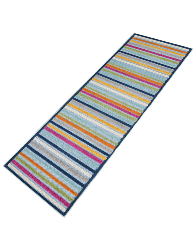 Blue 2' x 10' Aruba Outdoor Runner Area Rug Weather Resistant for Patio, Deck, Terrace, Balcony, Porch for Sale at Rug Engine