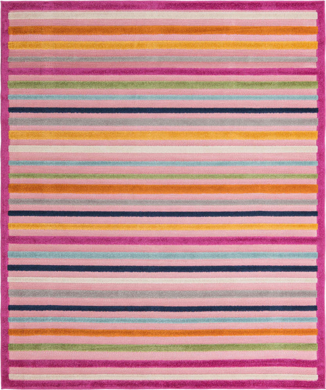 Pink 7' 10 x 10' Aruba Outdoor Rectangle Area Rug Weather Resistant for Patio, Deck, Terrace, Balcony, Porch for Sale at Rug Engine