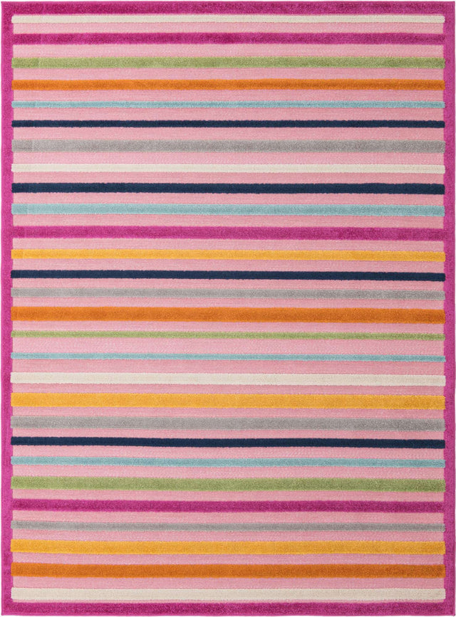 Pink 7' x 10' Aruba Outdoor Rectangle Area Rug Weather Resistant for Patio, Deck, Terrace, Balcony, Porch for Sale at Rug Engine