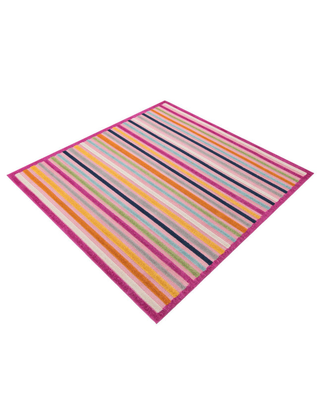 Pink 7' 10 x 7' 10 Aruba Outdoor Square Area Rug Weather Resistant for Patio, Deck, Terrace, Balcony, Porch for Sale at Rug Engine