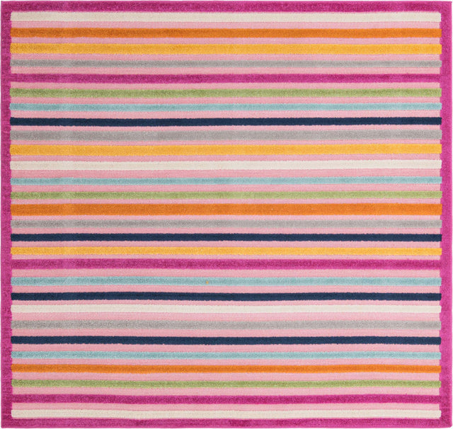 Pink 7' 10 x 7' 10 Aruba Outdoor Square Area Rug Weather Resistant for Patio, Deck, Terrace, Balcony, Porch for Sale at Rug Engine