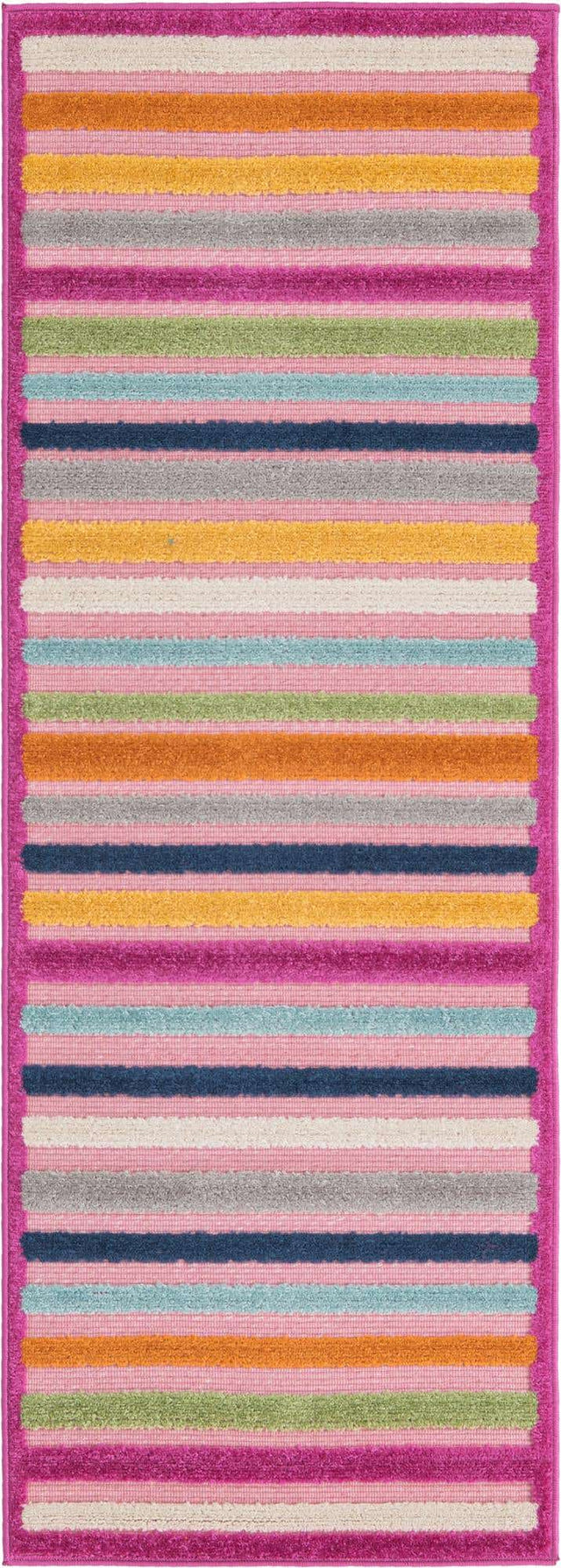 Pink 2' x 6' Aruba Outdoor Runner Area Rug Weather Resistant for Patio, Deck, Terrace, Balcony, Porch for Sale at Rug Engine