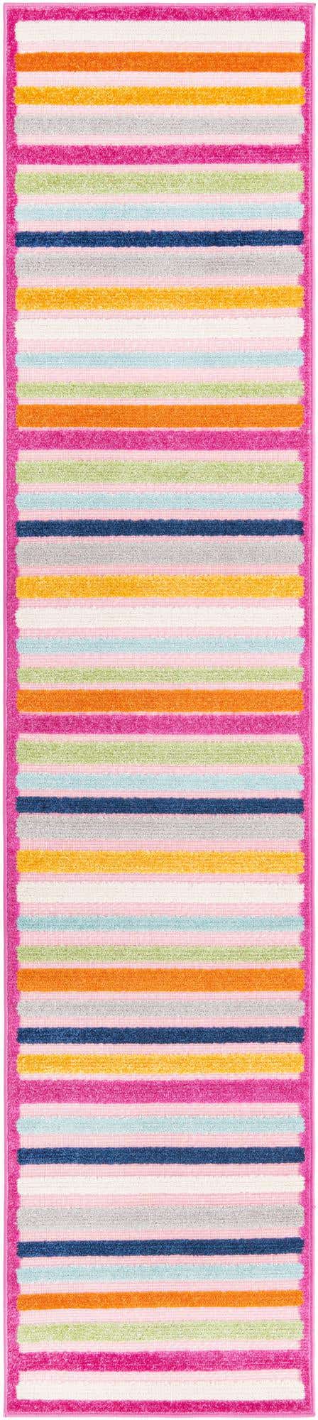 Pink 2' x 10' Aruba Outdoor Runner Area Rug Weather Resistant for Patio, Deck, Terrace, Balcony, Porch for Sale at Rug Engine