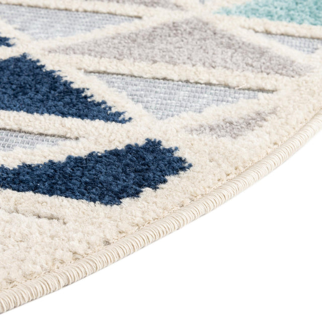 Gray 3' 3 x 3' 3 Aruba Outdoor Round Area Rug Weather Resistant for Patio, Deck, Terrace, Balcony, Porch for Sale at Rug Engine