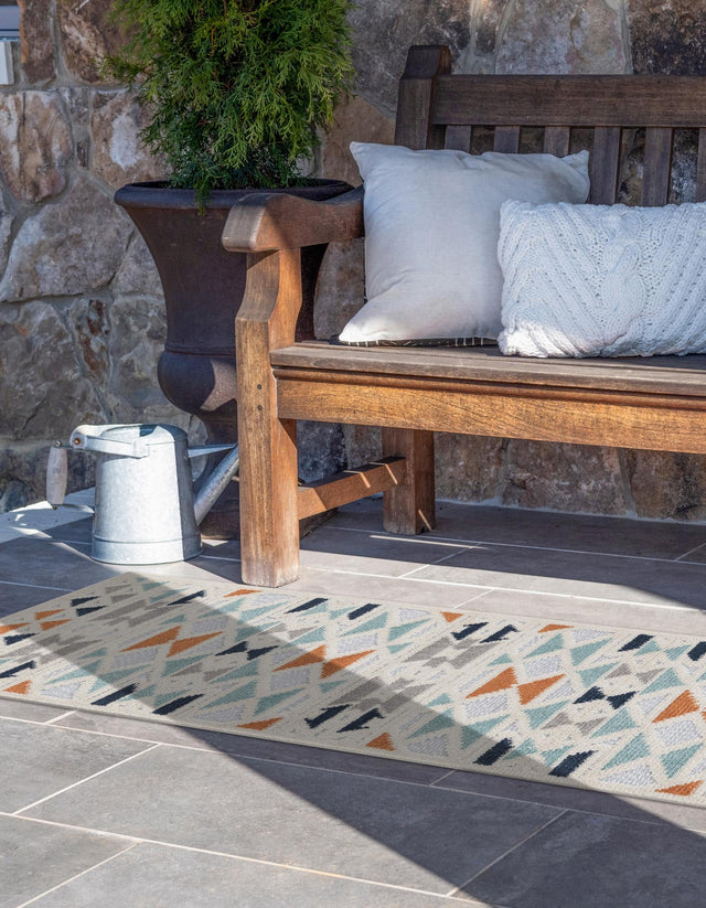 Gray 2' x 8' Aruba Outdoor Runner Area Rug Weather Resistant for Patio, Deck, Terrace, Balcony, Porch for Sale at Rug Engine