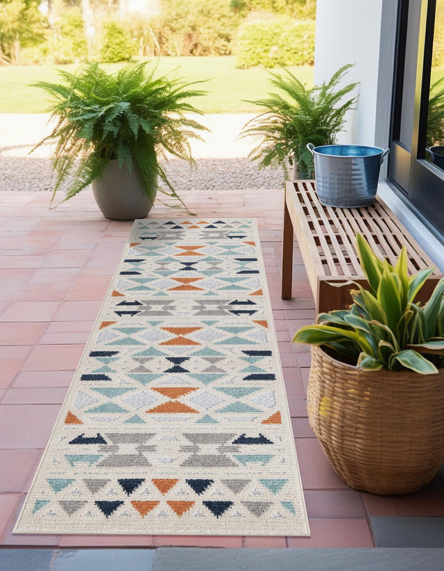 Gray 2' x 6' Aruba Outdoor Runner Area Rug Weather Resistant for Patio, Deck, Terrace, Balcony, Porch for Sale at Rug Engine