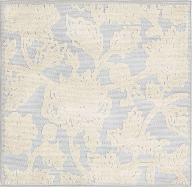 Gray 5' 3 x 5' 3 Aruba Outdoor Square Area Rug Weather Resistant for Patio, Deck, Terrace, Balcony, Porch for Sale at Rug Engine
