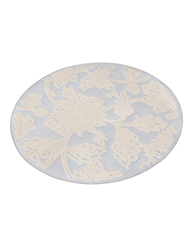 Gray 5' 3 x 5' 3 Aruba Outdoor Round Area Rug Weather Resistant for Patio, Deck, Terrace, Balcony, Porch for Sale at Rug Engine