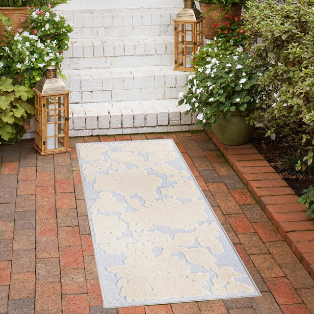 Gray 2' x 10' Aruba Outdoor Runner Area Rug Weather Resistant for Patio, Deck, Terrace, Balcony, Porch for Sale at Rug Engine