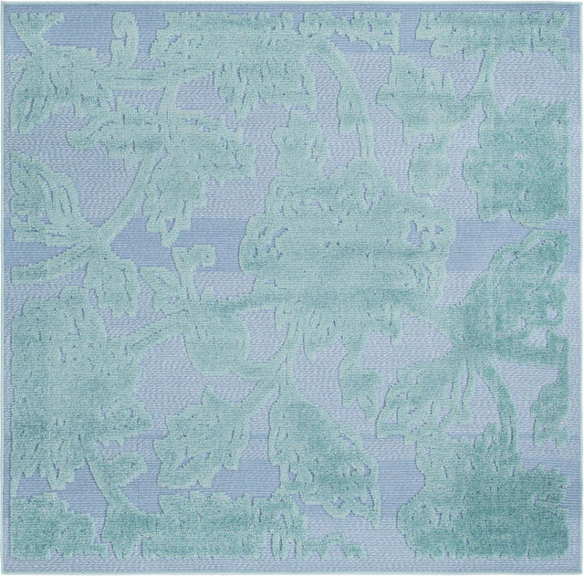 Navy Blue 5' 3 x 5' 3 Aruba Outdoor Square Area Rug Weather Resistant for Patio, Deck, Terrace, Balcony, Porch for Sale at Rug Engine