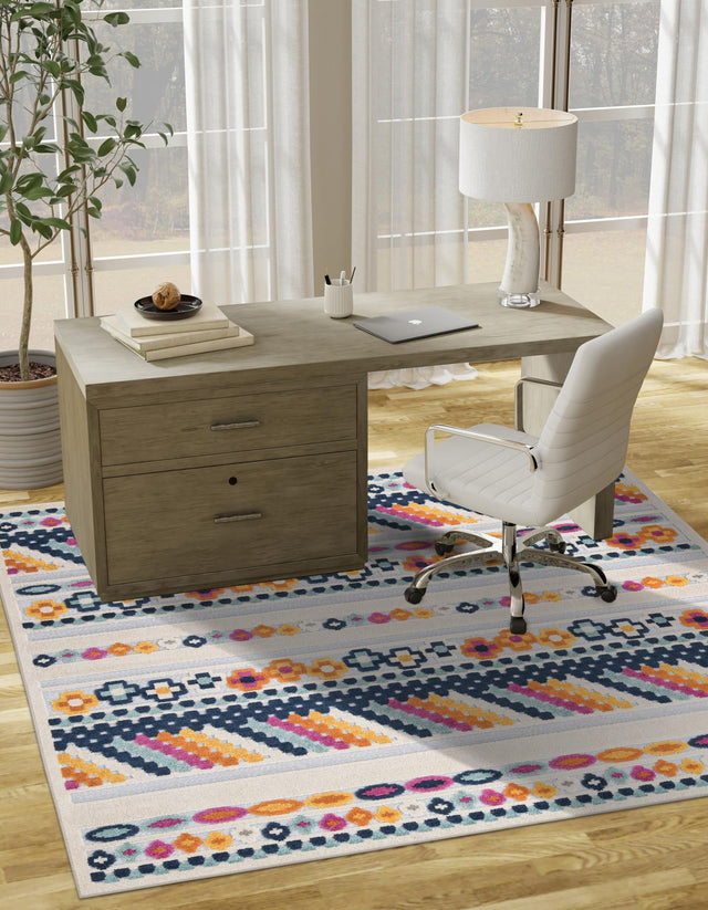 Gray 5' 3 x 5' 3 Aruba Outdoor Square Area Rug Weather Resistant for Patio, Deck, Terrace, Balcony, Porch for Sale at Rug Engine