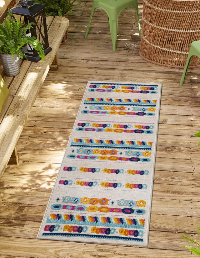 Gray 2' x 8' Aruba Outdoor Runner Area Rug Weather Resistant for Patio, Deck, Terrace, Balcony, Porch for Sale at Rug Engine