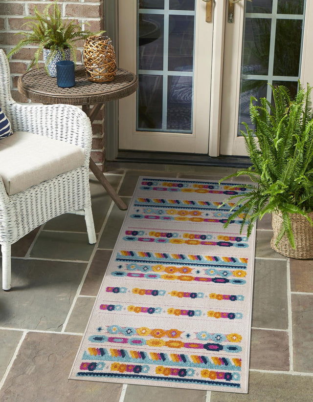Gray 2' x 8' Aruba Outdoor Runner Area Rug Weather Resistant for Patio, Deck, Terrace, Balcony, Porch for Sale at Rug Engine