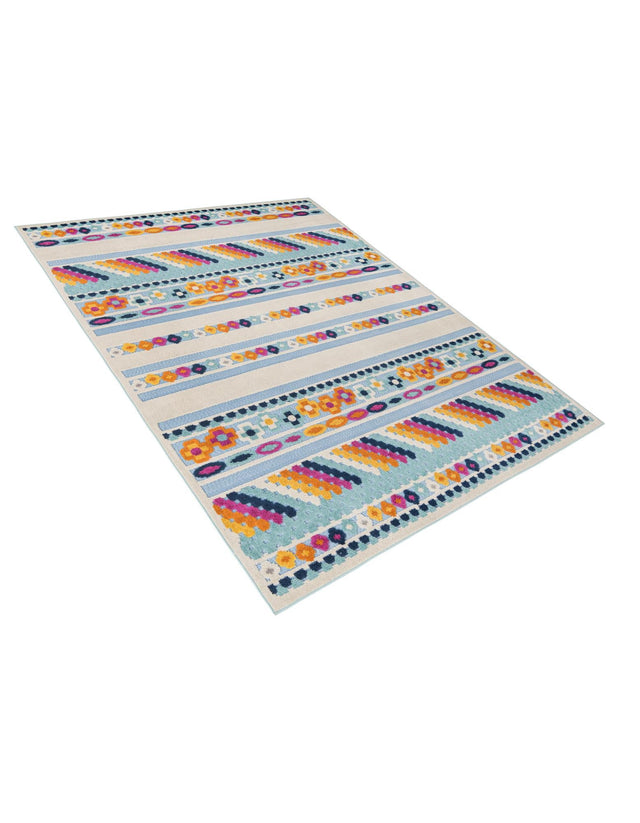 Blue 7' x 10' Aruba Outdoor Rectangle Area Rug Weather Resistant for Patio, Deck, Terrace, Balcony, Porch for Sale at Rug Engine