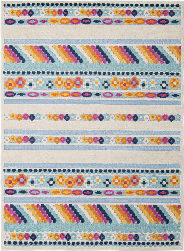 Blue 7' x 10' Aruba Outdoor Rectangle Area Rug Weather Resistant for Patio, Deck, Terrace, Balcony, Porch for Sale at Rug Engine