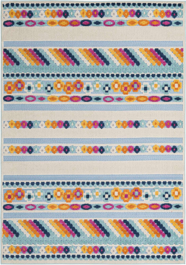 Blue 6' x 9' Aruba Outdoor Rectangle Area Rug Weather Resistant for Patio, Deck, Terrace, Balcony, Porch for Sale at Rug Engine