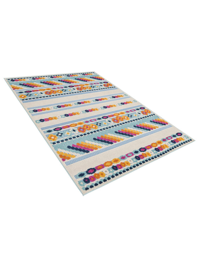 Blue 5' 3 x 8' Aruba Outdoor Rectangle Area Rug Weather Resistant for Patio, Deck, Terrace, Balcony, Porch for Sale at Rug Engine