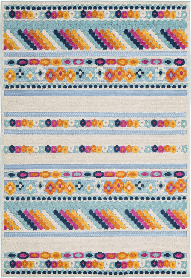 Blue 5' 3 x 8' Aruba Outdoor Rectangle Area Rug Weather Resistant for Patio, Deck, Terrace, Balcony, Porch for Sale at Rug Engine
