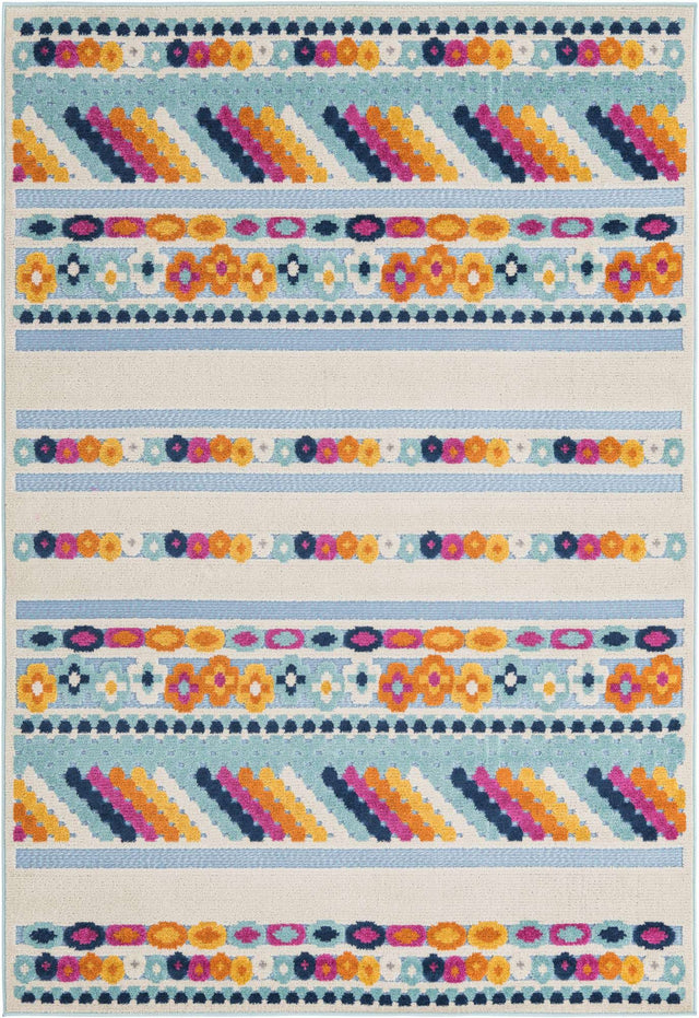 Blue 4' x 6' Aruba Outdoor Rectangle Area Rug Weather Resistant for Patio, Deck, Terrace, Balcony, Porch for Sale at Rug Engine