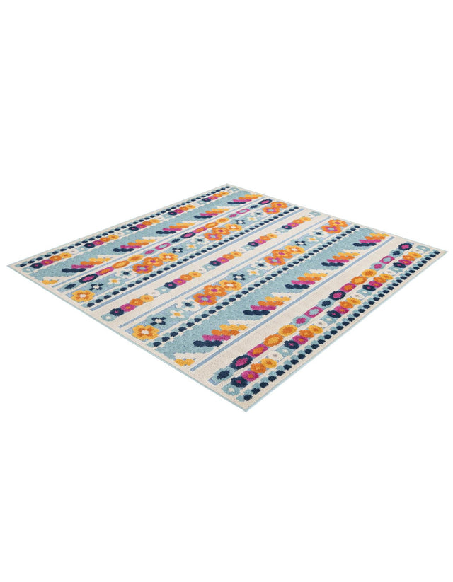 Blue 5' 3 x 5' 3 Aruba Outdoor Square Area Rug Weather Resistant for Patio, Deck, Terrace, Balcony, Porch for Sale at Rug Engine
