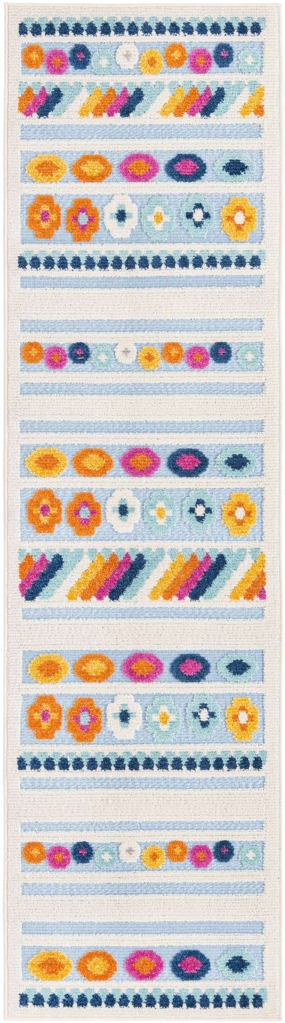Blue 2' x 8' Aruba Outdoor Runner Area Rug Weather Resistant for Patio, Deck, Terrace, Balcony, Porch for Sale at Rug Engine