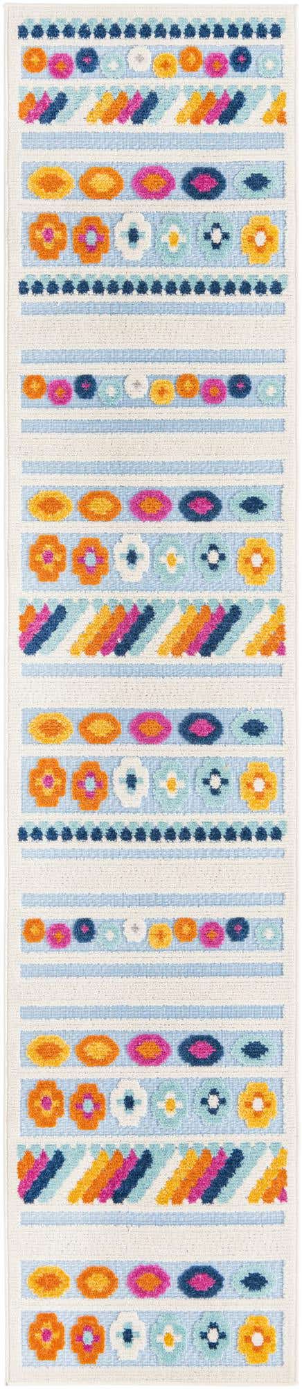 Blue 2' x 10' Aruba Outdoor Runner Area Rug Weather Resistant for Patio, Deck, Terrace, Balcony, Porch for Sale at Rug Engine
