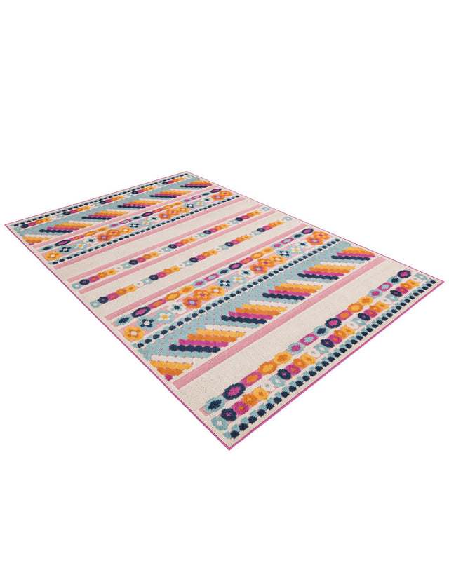 Pink 5' 3 x 8' Aruba Outdoor Rectangle Area Rug Weather Resistant for Patio, Deck, Terrace, Balcony, Porch for Sale at Rug Engine
