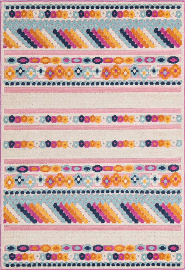 Pink 5' 3 x 8' Aruba Outdoor Rectangle Area Rug Weather Resistant for Patio, Deck, Terrace, Balcony, Porch for Sale at Rug Engine