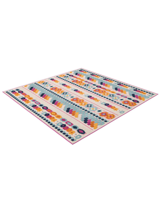 Pink 5' 3 x 5' 3 Aruba Outdoor Square Area Rug Weather Resistant for Patio, Deck, Terrace, Balcony, Porch for Sale at Rug Engine