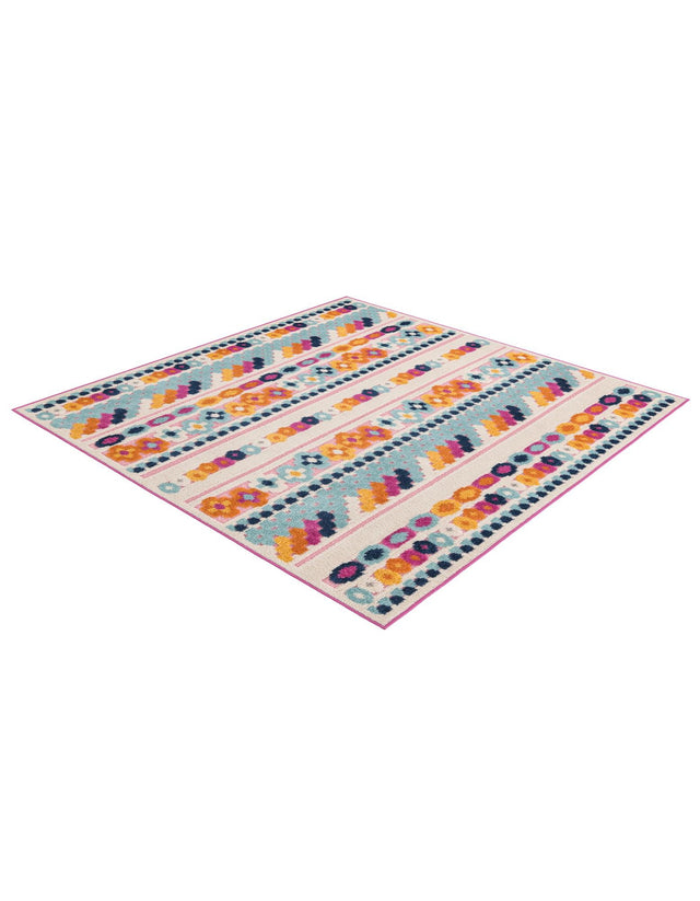 Pink 5' 3 x 5' 3 Aruba Outdoor Square Area Rug Weather Resistant for Patio, Deck, Terrace, Balcony, Porch for Sale at Rug Engine