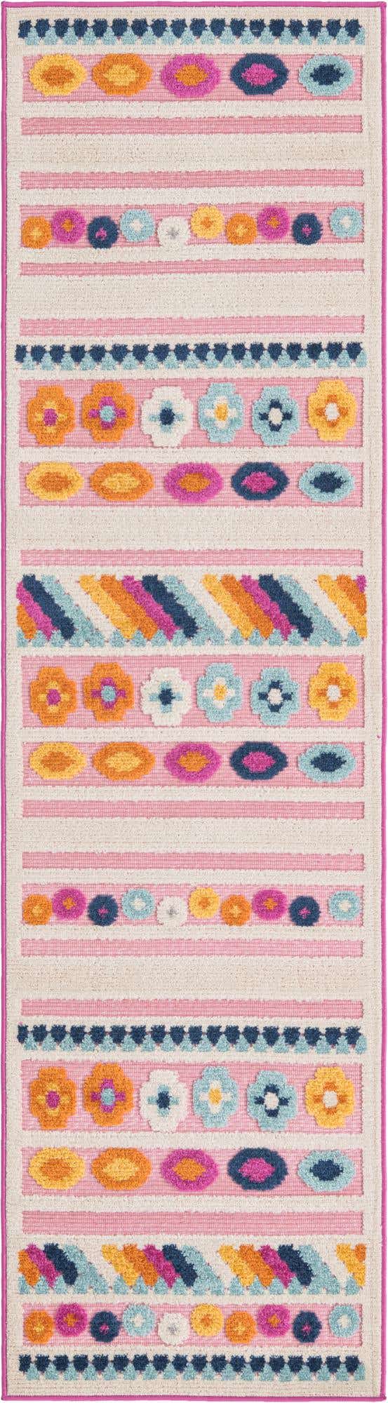 Pink 2' x 8' Aruba Outdoor Runner Area Rug Weather Resistant for Patio, Deck, Terrace, Balcony, Porch for Sale at Rug Engine