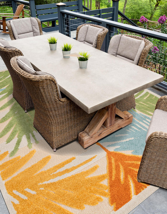 Beige 4' x 6' Aruba Outdoor Rectangle Area Rug Weather Resistant for Patio, Deck, Terrace, Balcony, Porch for Sale at Rug Engine