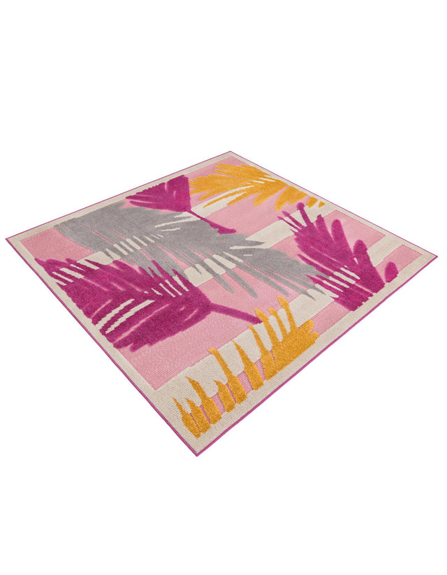 Pink 5' 3 x 5' 3 Aruba Outdoor Square Area Rug Weather Resistant for Patio, Deck, Terrace, Balcony, Porch for Sale at Rug Engine