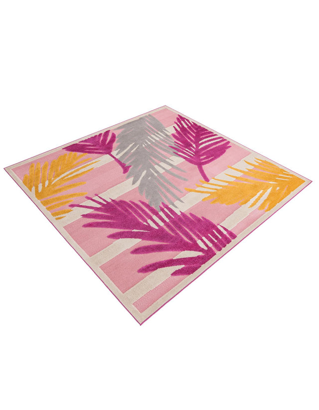 Pink 7' 10 x 7' 10 Aruba Outdoor Square Area Rug Weather Resistant for Patio, Deck, Terrace, Balcony, Porch for Sale at Rug Engine