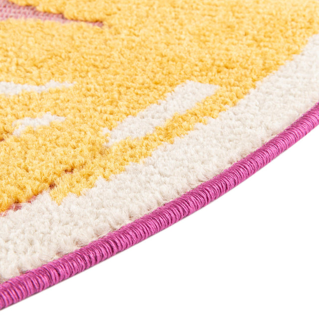 Pink 3' 3 x 3' 3 Aruba Outdoor Round Area Rug Weather Resistant for Patio, Deck, Terrace, Balcony, Porch for Sale at Rug Engine